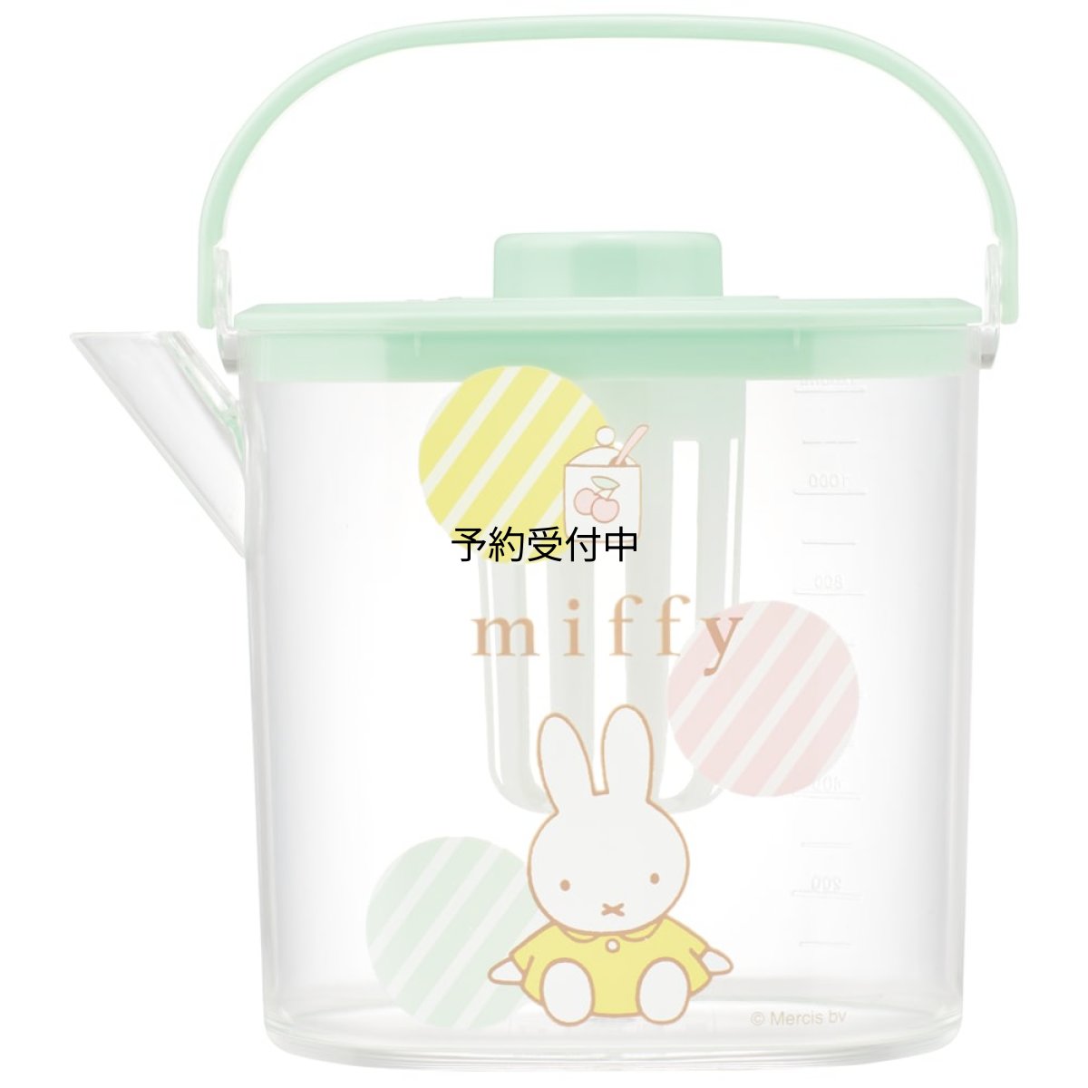 画像1: スケーター （ｓｋａｔｅｒ） 茶漉し付 冷茶ポット １．２Ｌ 冷水筒 耐熱 熱湯ＯＫ ミッフィー パステル ＣＭ１０?Ａ (1)