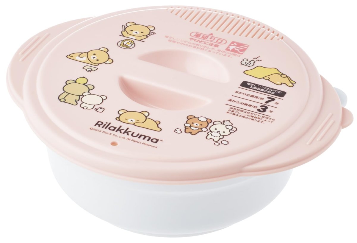 画像1: スケーター（Ｓｋａｔｅｒ） 電子レンジ調理用品 即席 ラーメンメーカー 湯切り口付 １．２Ｌ 日本製 リラックマ ＵＤＲ１Ｎ (1)