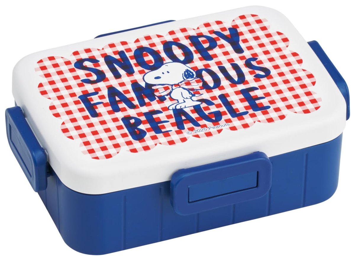 画像1: スケーター（Ｓｋａｔｅｒ） 大人用 弁当箱 ４点ロック ランチボックス １段 ６５０ｍｌ 食洗機対応 レンジ対応 日本製 スヌーピー チェックロゴ ＹＺＦＬ７?Ａ (1)