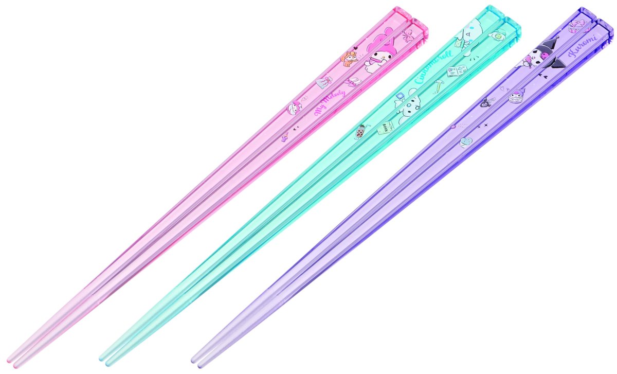 画像1: スケーター （ｓｋａｔｅｒ） 食洗機対応 アクリル 箸 ２１ｃｍ ３膳セット 大人用 サンリオキャラクターズ お箸 ＡＡＣ４５Ｔ?Ａ (1)