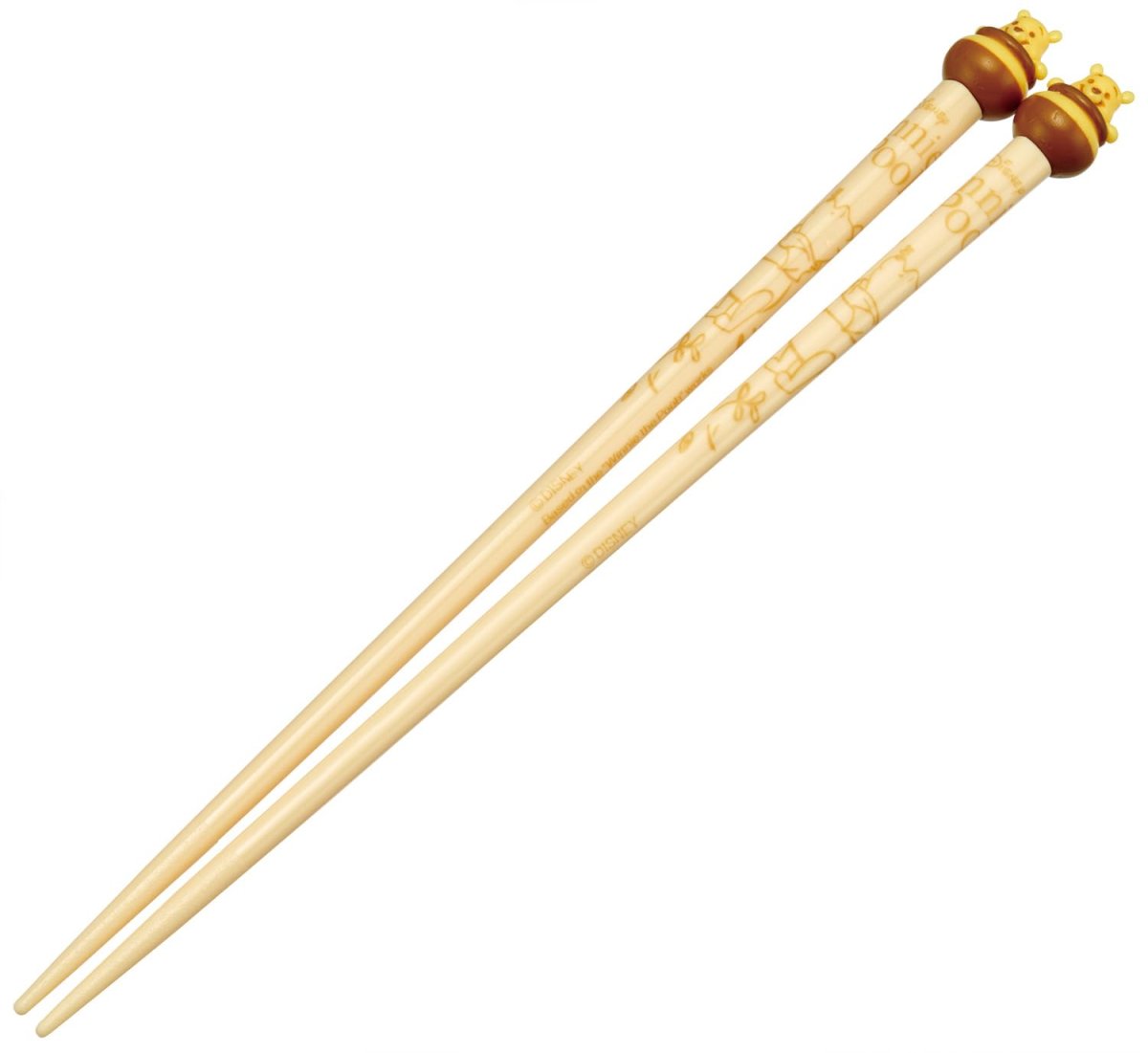 画像1: スケーター（Ｓｋａｔｅｒ） マスコット付 アクリル箸 くまのプーさん ディズニー ２１ｃｍ ＡＡＤ４５ (1)