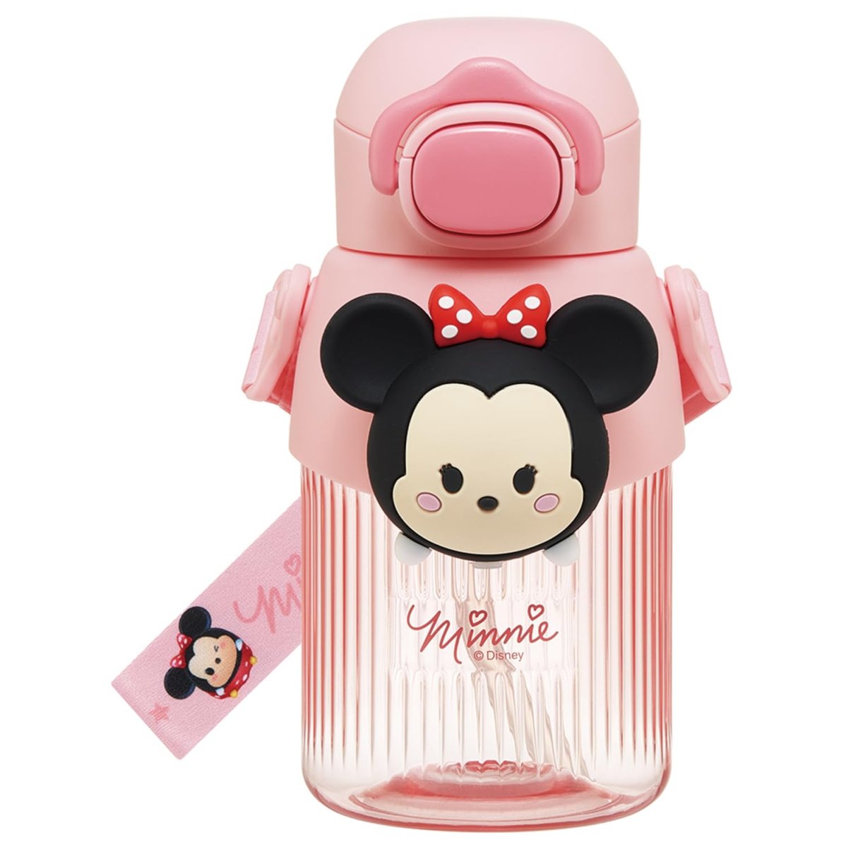 画像1: スケーター（Ｓｋａｔｅｒ） 立体 マスコット付き ストロー ボトル 水筒 ５９０ｍｌ ディズニー ツムツム ミニー Ｄｉｓｎｅｙ 女の子 子供 キッズ かわいい ストロータイプ ＰＭＳＨＰ６?Ａ (1)