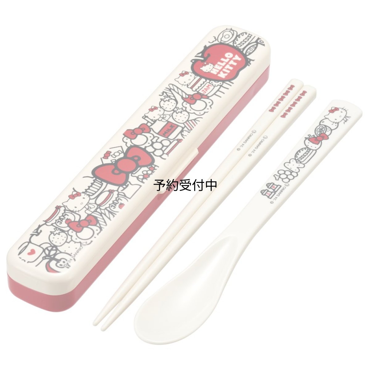 画像1: スケーター（Ｓｋａｔｅｒ） 箸 １８ｃｍ スプーン 箸箱 スリム コンビセット 抗菌 サンリオ ハローキティ Ｆｏｏｄ Ｒｅｄ 大人向け 女性用 ＣＡＣ１ＡＡＧ?Ａ (1)