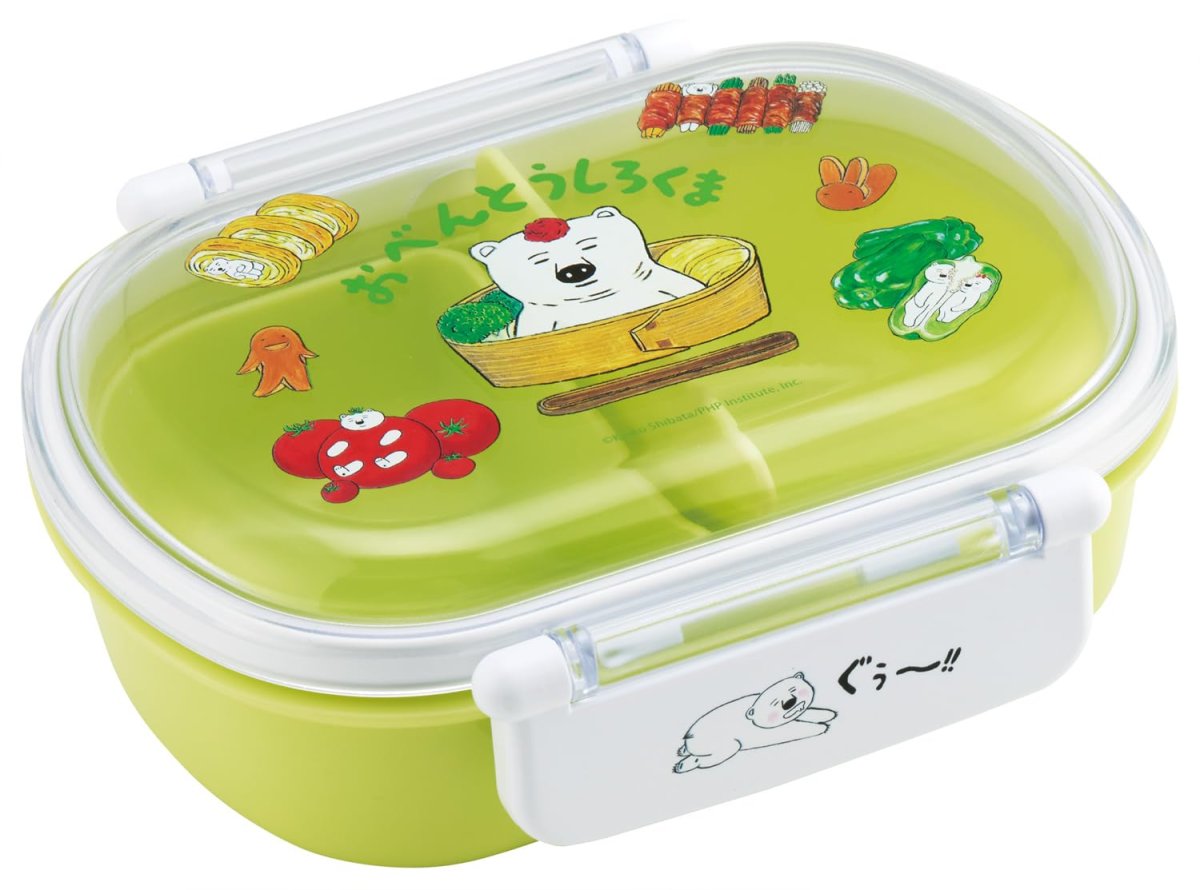 画像1: スケーター（Ｓｋａｔｅｒ） 弁当箱 子供 ３６０ｍｌ ふわっと盛れるフタ 日本製 ランチボックス １段 食洗機対応 レンジ対応 しろくまシリーズ 男の子 女の子 柴田ケイコ ＱＡＦ２ＢＡＡＧ?Ａ (1)