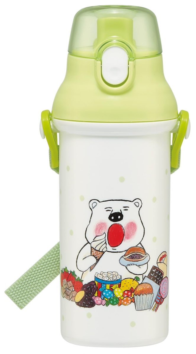 画像1: スケーター（Ｓｋａｔｅｒ） 水筒 子供用 直飲み ４８０ｍｌ プラスチック ワンタッチ 食洗機対応 日本製 しろくまシリーズ 男の子 女の子 柴田ケイコ ＰＳＢ５ＳＡＮＡＧ?Ａ (1)