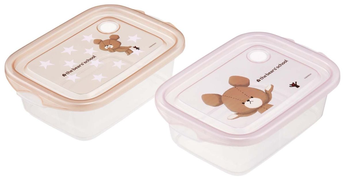 画像1: スケーター（Ｓｋａｔｅｒ） シール容器 ５００ｍｌ ２Ｐ 抗菌 保存容器 くまのがっこう おかず容器 日本製 ＦＣＮ２ＷＡＧ?Ａ (1)