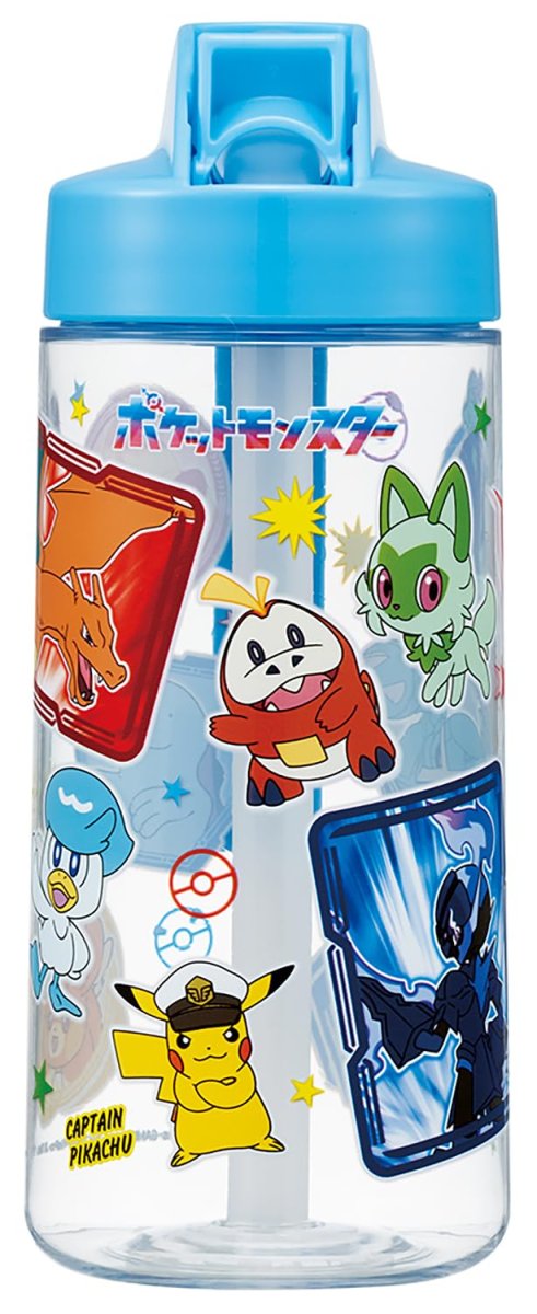 画像1: スケーター（Ｓｋａｔｅｒ） ストロー ボトル 水筒 ５００ｍｌ スパウト型 ストロー水筒 プラスチック クリア キッズ 子供用 ポケモン ２４ 男の子 ＰＳＴＢ５ (1)