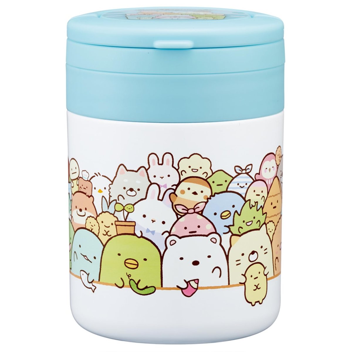 画像1: スケーター（Ｓｋａｔｅｒ） 保温 保冷 スープジャー ３００ｍｌ 折りたたみハンドル付 すみっコぐらし あつまるんです ＬＪＦＯ３?Ａ (1)