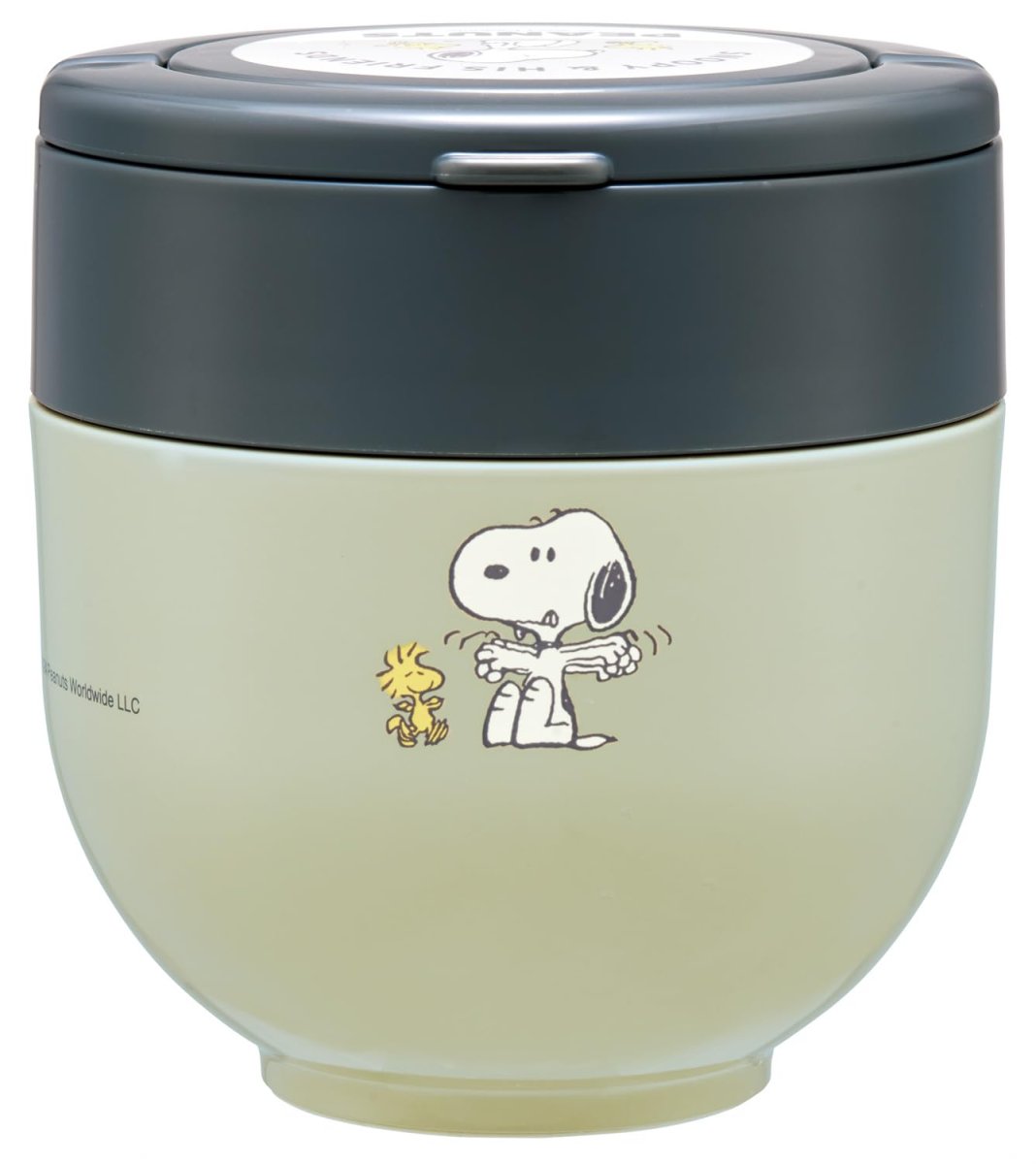 画像1: スケーター（Ｓｋａｔｅｒ） 保温弁当箱 丼ぶり型 ５４０ｍｌ 女性用 ２段 ランチジャー 折りたたみハンドル付 抗菌 スヌーピー バッジ ＬＤＮＯ６ＡＧ?Ａ (1)