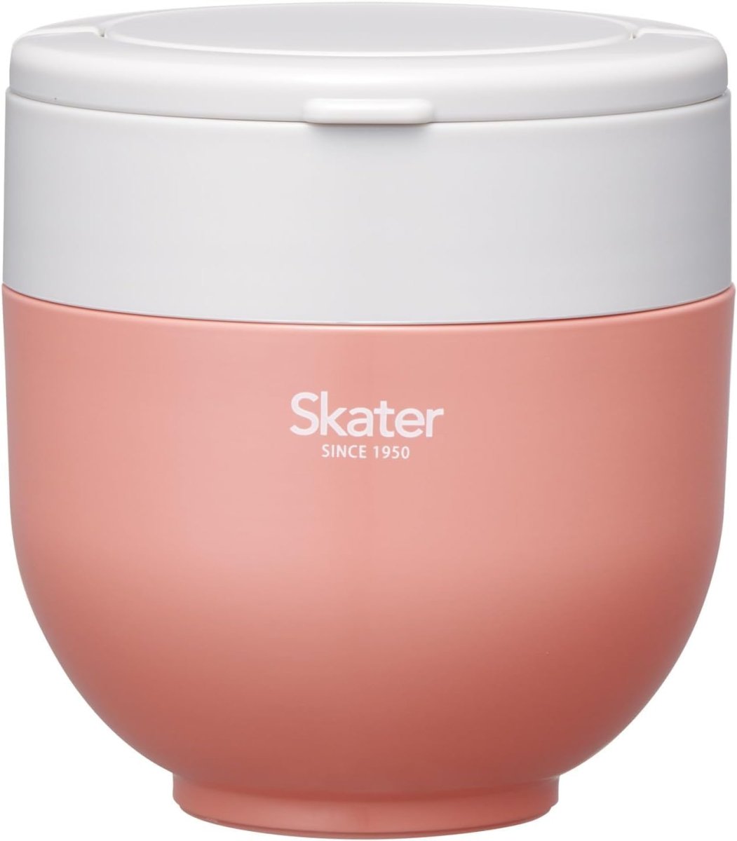 画像1: スケーター（Ｓｋａｔｅｒ） 保温弁当箱 丼ぶり型 ５４０ｍｌ 女性用 ２段 ランチジャー 折りたたみハンドル付 抗菌 テラコッタオレンジ ＬＤＮＯ６ＡＧ?Ａ (1)