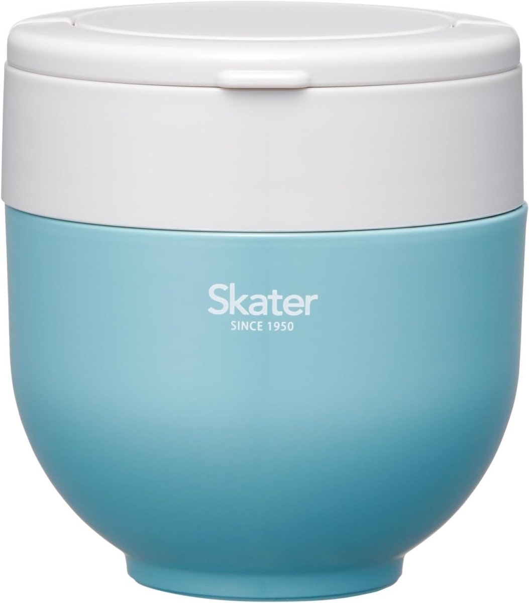 画像1: スケーター（Ｓｋａｔｅｒ） 保温弁当箱 丼ぶり型 ５４０ｍｌ 女性用 ２段 ランチジャー 折りたたみハンドル付 抗菌 レイクグリーン ＬＤＮＯ６ＡＧ?Ａ (1)