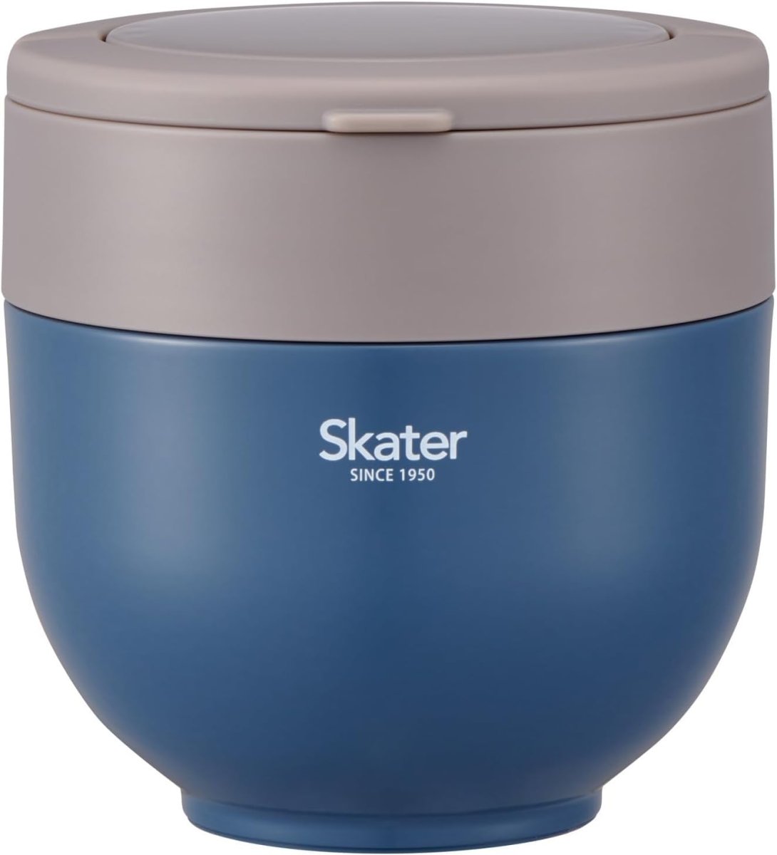 画像1: スケーター（Ｓｋａｔｅｒ） 保温 保冷 丼ぶり ランチジャー ８００ｍｌ 折りたたみハンドル付 抗菌 アッシュブルー ＬＤＮＯ８ＡＧ (1)