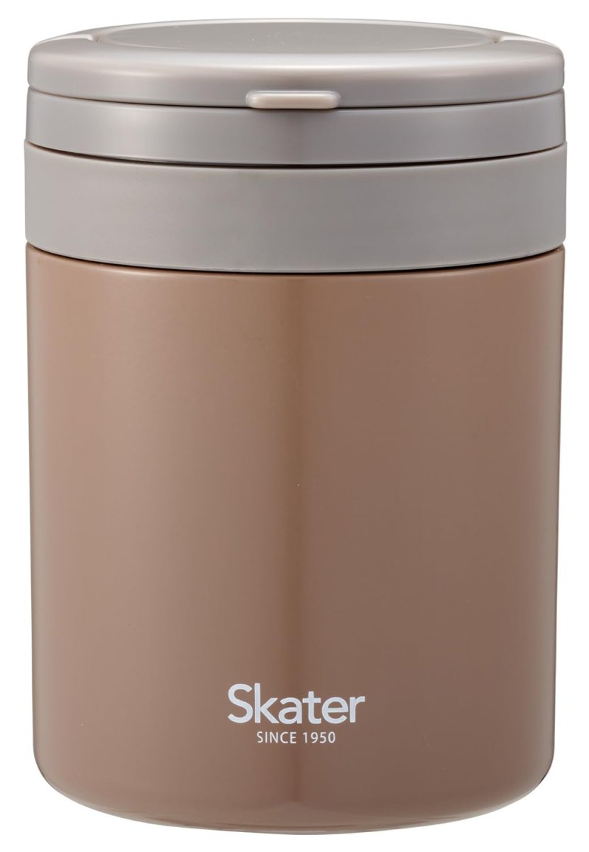画像1: スケーター（Ｓｋａｔｅｒ） 保温 保冷 スープジャー 大容量 ５００ｍｌ 折りたたみハンドル付 抗菌 ナッツブラウン ＬＪＦＯ５ＡＧ (1)