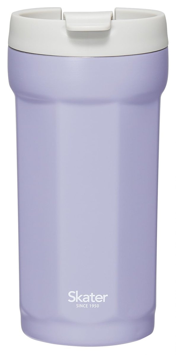 画像1: スケーター（Ｓｋａｔｅｒ） 八角形 蓋付き ステンレス タンブラー ３５０ｍｌ 保温 保冷 真空断熱 フラップロック ライラックグレー ＳＭＶＯ４?Ａ (1)