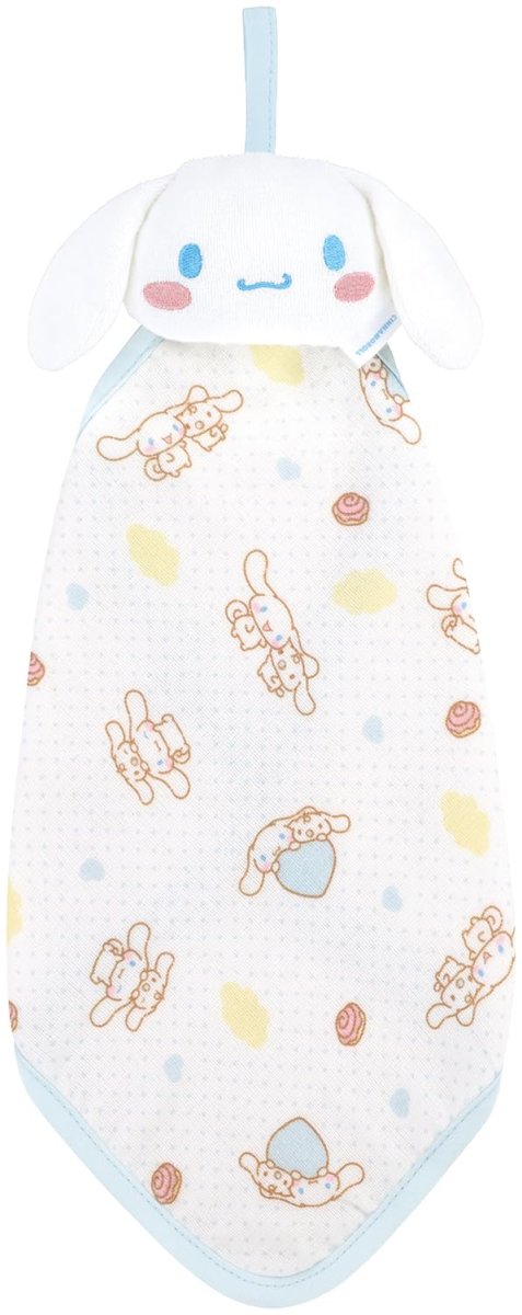 画像1: スケーター（Ｓｋａｔｅｒ） マスコット付 ハンドタオル タオル ３０×３０ｃｍ 速乾 ループ付 サンリオ シナモロール ＢＭＴ１ (1)