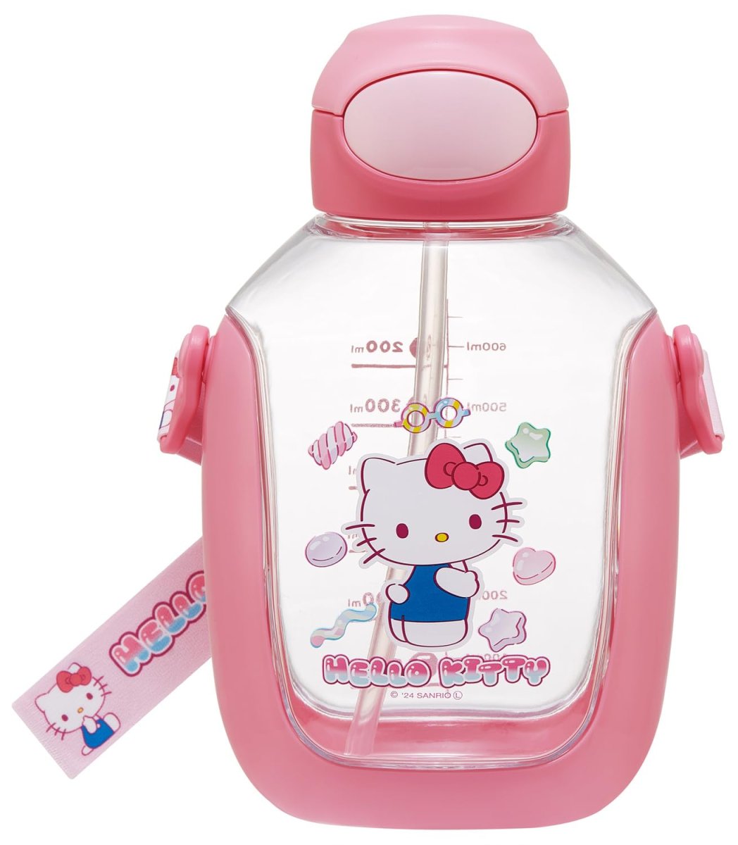 画像1: スケーター（Ｓｋａｔｅｒ） ワンプッシュ ストロー ボトル 水筒 ショルダーベルト付 ７８０ｍｌ サンリオ ハローキティ マシュグミ ＰＤＳＨ８ＤＸ (1)