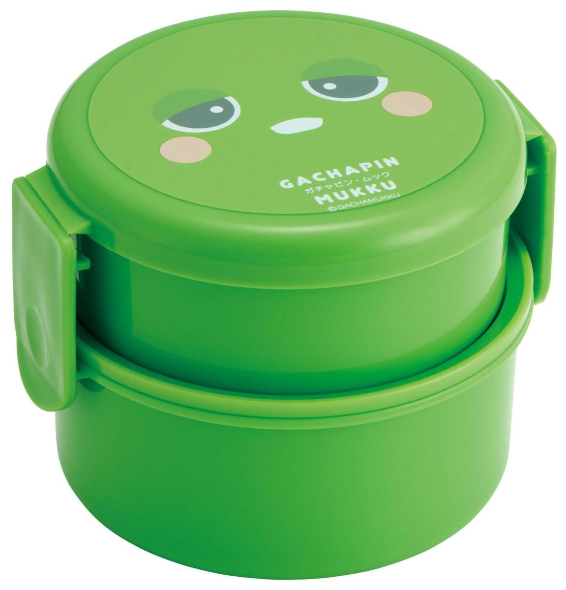 画像1: スケーター（Ｓｋａｔｅｒ） 弁当箱 抗菌 ２段 ランチボックス フォーク付き 丸型 おにぎり ケース ５００ｍｌ 日本製 レンジ対応 ガチャピン ＯＮＷＲ１ＡＧ?Ａ (1)