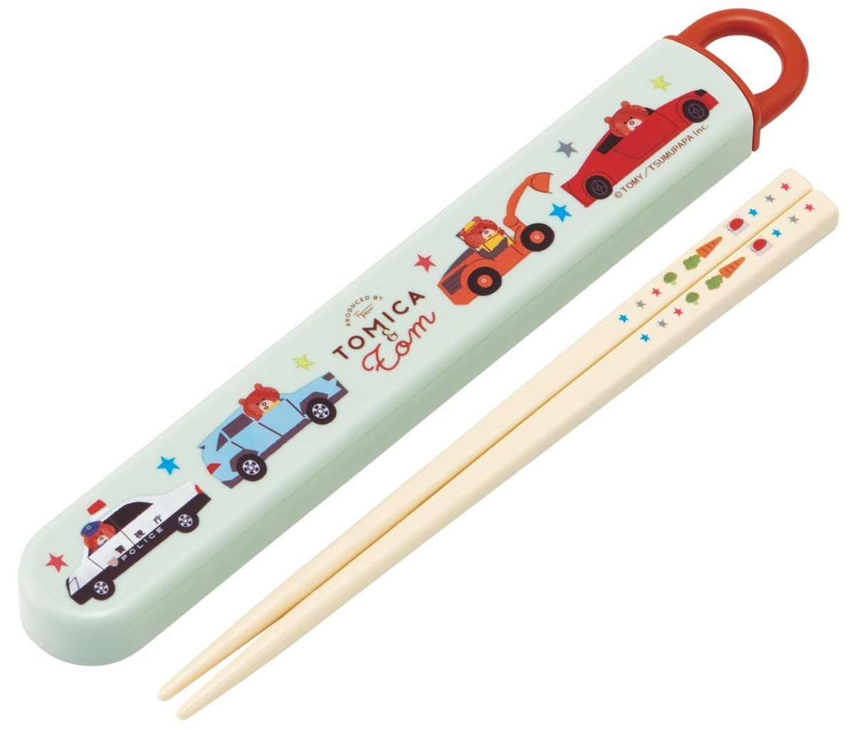 画像1: スケーター（Ｓｋａｔｅｒ） 箸 箸箱 セット 子供用 お弁当 １６．５ｃｍ 日本製 食洗機対応 スライド式 トミカとトム ＡＢＳ２ＡＭＡＧ?Ａ (1)