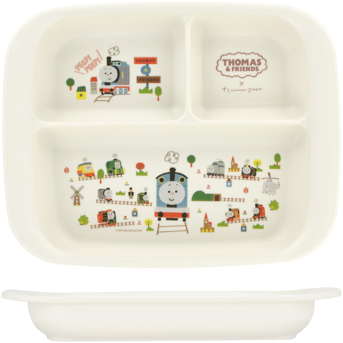 画像1: スケーター（Ｓｋａｔｅｒ） ベビー食器 ランチプレート 子供用 抗菌 プラスチック製 ４７０ｍｌ 子供食器 きかんしゃトーマス×つむぱぱ ＸＰ７ＡＧ?Ａ (1)