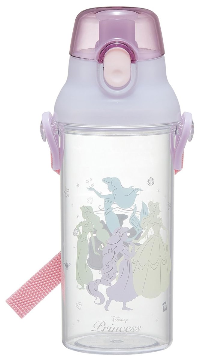 画像1: スケーター（Ｓｋａｔｅｒ） 子供用 クリア 水筒 ４８０ｍｌ プラスチック製 クリアボトル 子供用 日本製 ディズニー プリンセス シルエット 女の子 ＰＳＢ５ＴＲ６８６１２ (1)