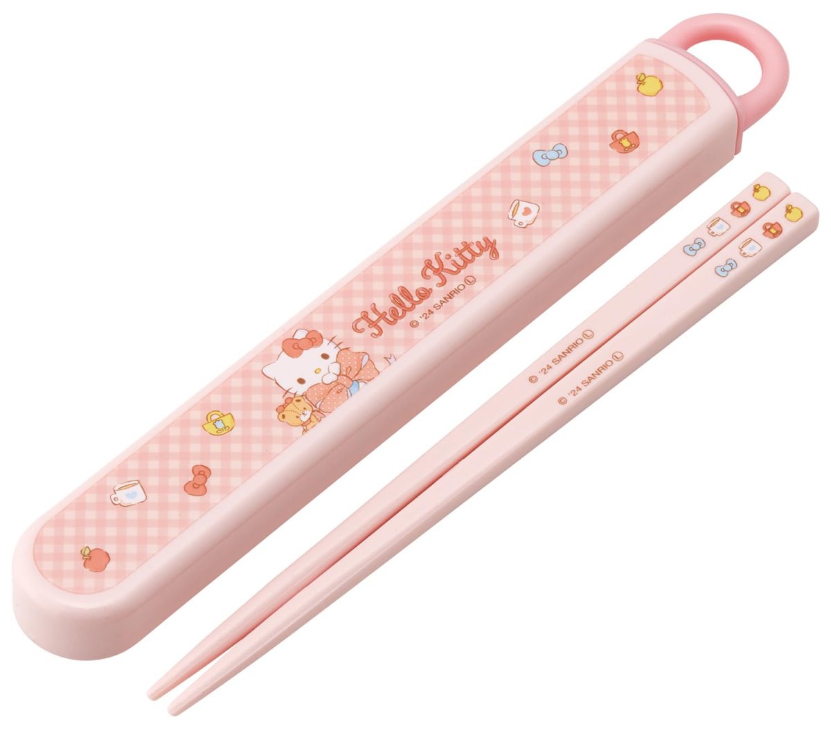 画像1: スケーター（Ｓｋａｔｅｒ） 子供用 箸 箸箱セット １６．５ｃｍ 子供用 お弁当用 抗菌加工 男の子 女の子 開けやすいスライド式 日本製 サンリオ ハローキティ ビッグリボン 女の子 ＡＢＳ２ＡＭＡＧ６８６３２ (1)