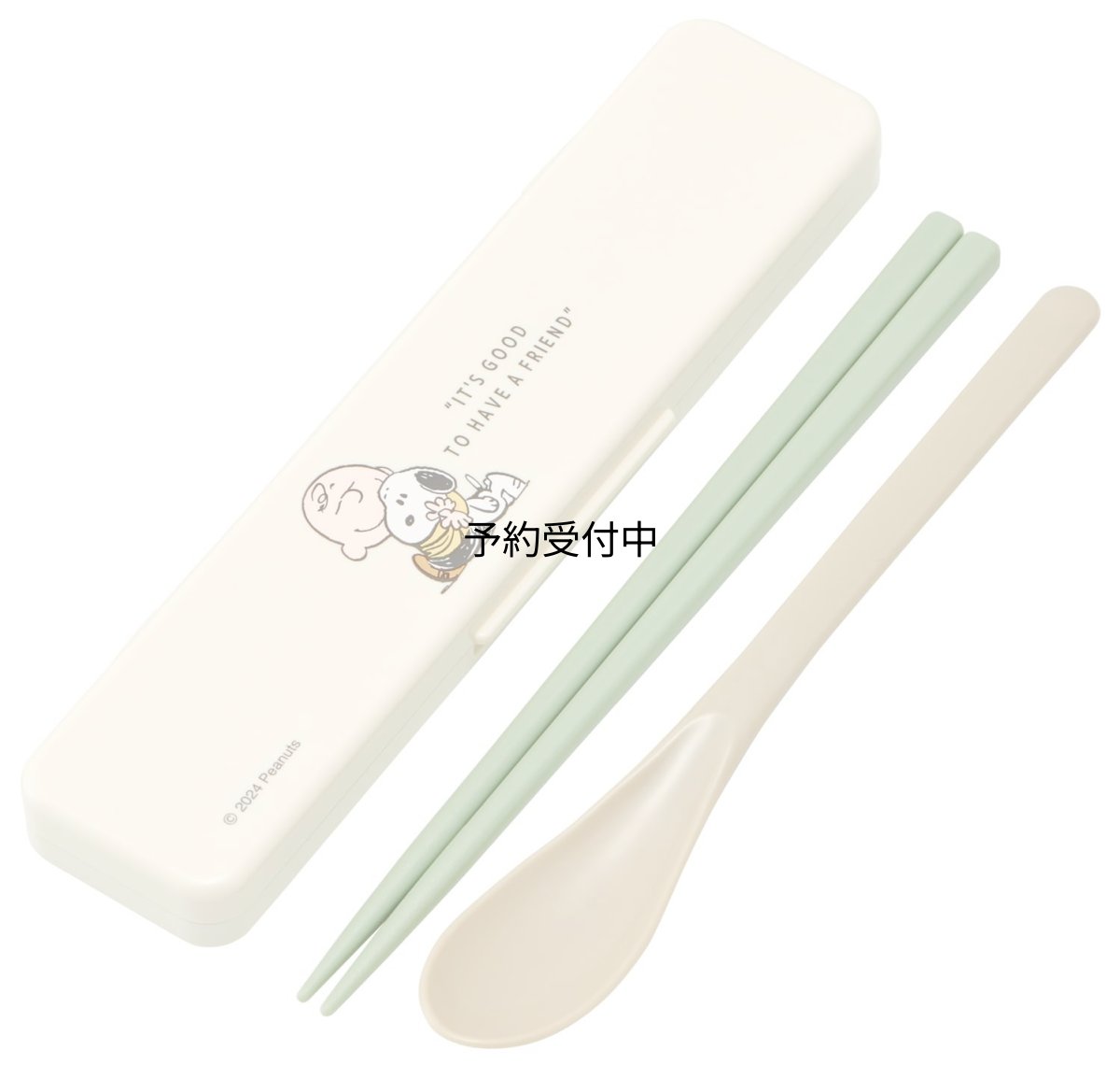 画像1: スケーター（Ｓｋａｔｅｒ） 箸 スプーンセット 弁当 大人用 抗菌 コンビセット １８ｃｍ カチャカチャ鳴らない 日本製 スヌーピー バッジ ＣＣＳ３ＳＡＡＧ?Ａ (1)