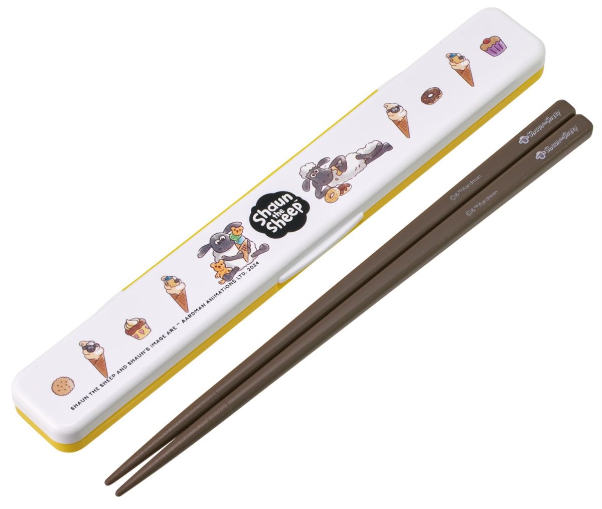 画像1: スケーター（Ｓｋａｔｅｒ） 箸 箸箱セット 大人用 抗菌 １８ｃｍ カチャカチャ鳴らない 日本製 ひつじのショーン ＡＢＣ３ＡＧ?Ａ (1)