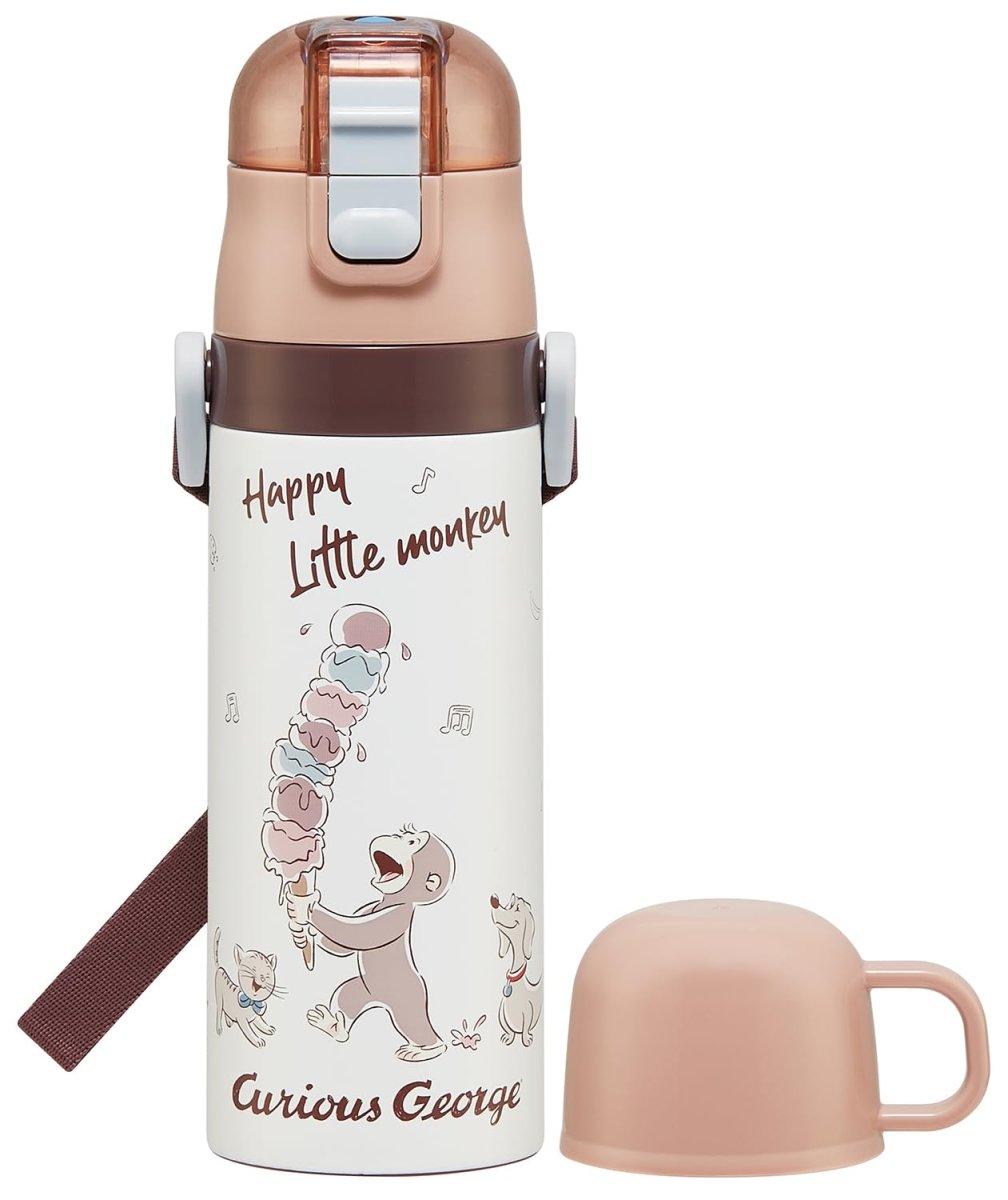 画像1: スケーター（Ｓｋａｔｅｒ） 水筒 子供用 ２ＷＡＹ 直飲み ４７０ｍｌ コップ飲み ４３０ｍｌ おさるのジョージ ２５ 男の子 女の子 ステンレス 保温保冷 軽量 ｗａｔｅｒｂｏｔｔｌｅ スポーツボトル キッズ こども 水瓶 ＳＫＤＣ４?Ａ (1)