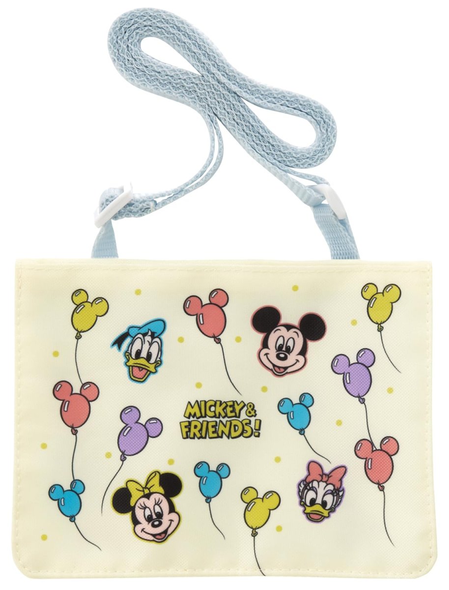 画像1: スケーター（Ｓｋａｔｅｒ） おでかけポケット ポーチ ポシェット ショルダーベルト付 ２ＷＡＹ 縦１１×横１４×マチ３ｃｍ ディズニー ミッキー＆フレンズ 風船 ＯＤＫＰ２?Ａ (1)