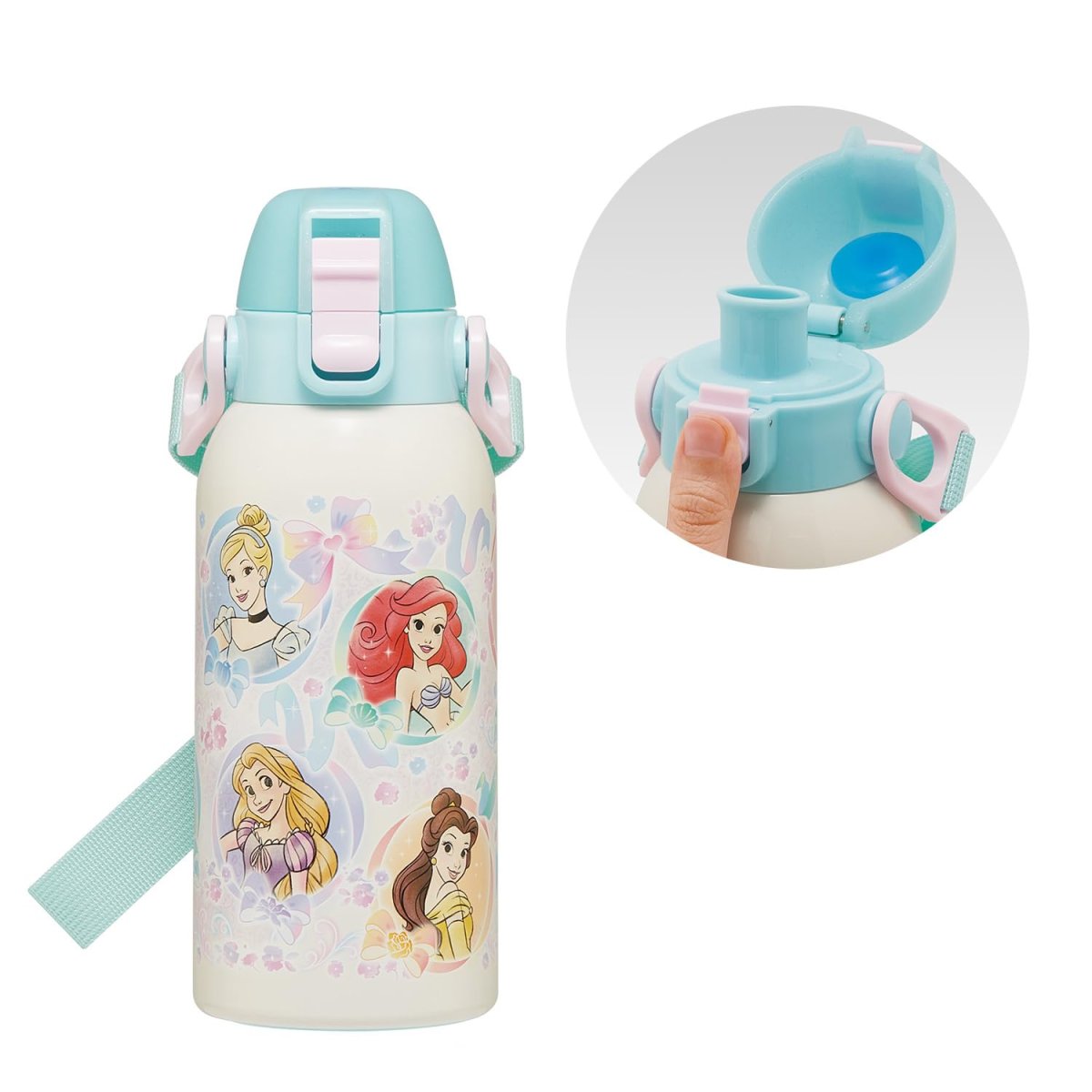 画像1: スケーター（Ｓｋａｔｅｒ） 水筒 子供用 直飲み ６００ｍｌ ディズニー プリンセス ２５ 女の子 保冷専用 ステンレス 軽量タイプ ｗａｔｅｒｂｏｔｔｌｅ スポーツボトル キッズ こども 水瓶 ＳＴＣＨ６?Ａ (1)