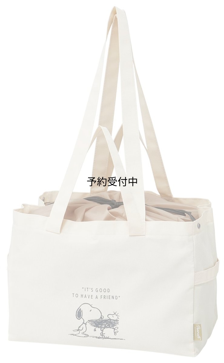 画像1: スケーター（Ｓｋａｔｅｒ） サイドベルト付 レジ カゴ バッグ ４０×２８×２６ｃｍ 保冷 スヌーピー バッジ ＫＢＲ２８?Ａ (1)