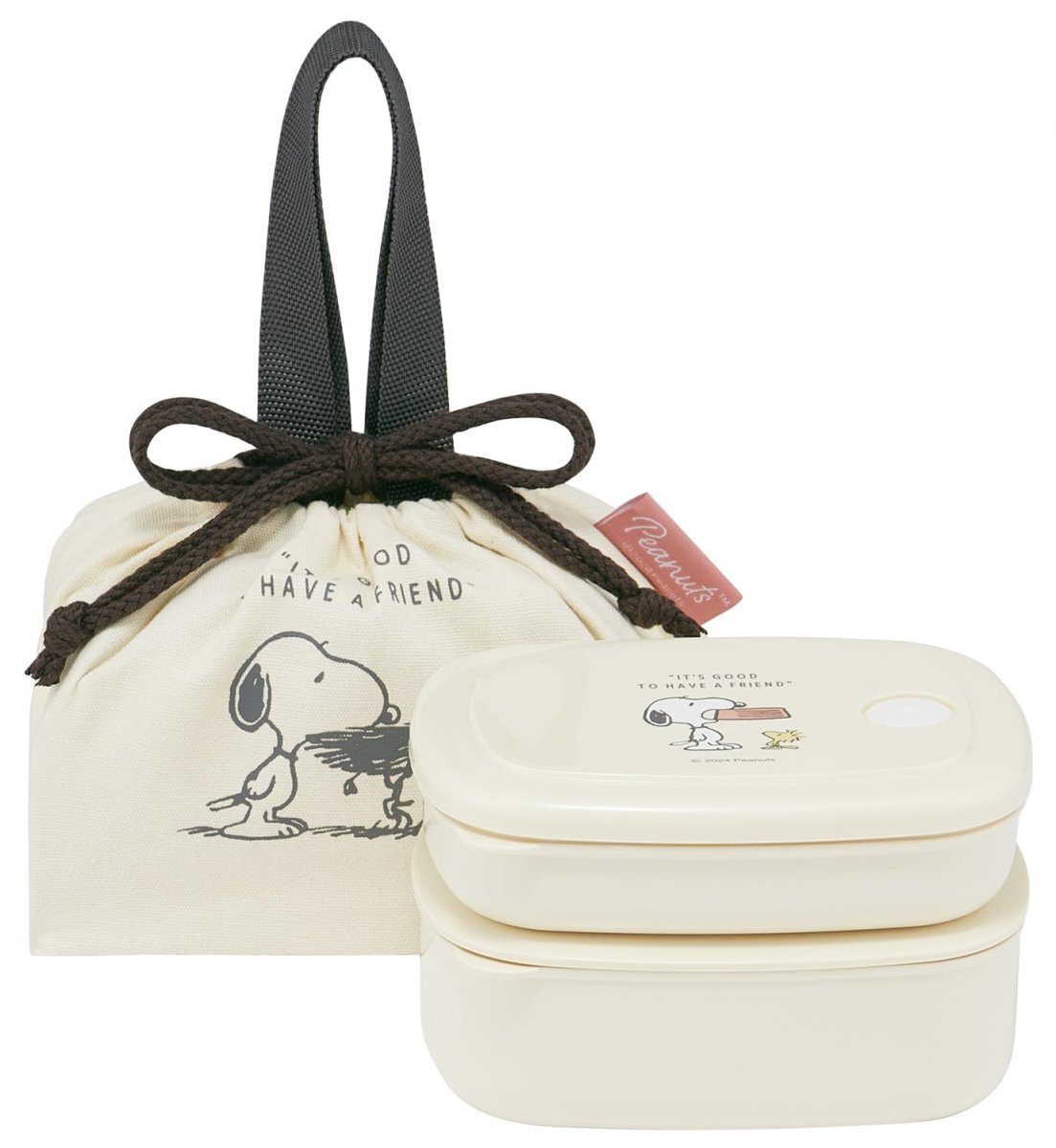 画像1: スケーター（Ｓｋａｔｅｒ） 保存容器 ２８０ｍｌ ４００ｍｌ 巾着付き ３点セット スヌーピー バッジ ＫＳＬＧＤ２?Ａ (1)