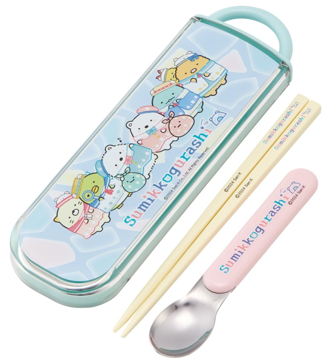 画像1: スケーター（Ｓｋａｔｅｒ） 子供用 お弁当 箸 スプーンセット スライド式 抗菌 キッズ 日本製 すみっコぐらし しろくまふるさと 女の子 ＣＣＡ１ＡＧ (1)