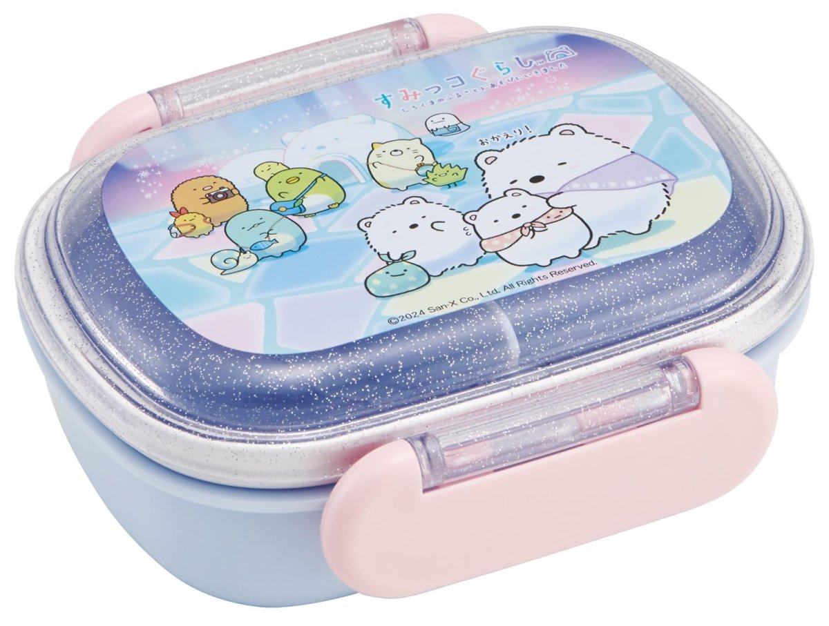 画像1: スケーター（Ｓｋａｔｅｒ） 子供用 お弁当箱 小さめサイズ １段 ２７０ｍｌ ふわっと盛れるドーム型 キッズランチ 抗菌加工 日本製 すみっコぐらし しろくまふるさと 女の子 ＱＡＦ１ＡＧ (1)