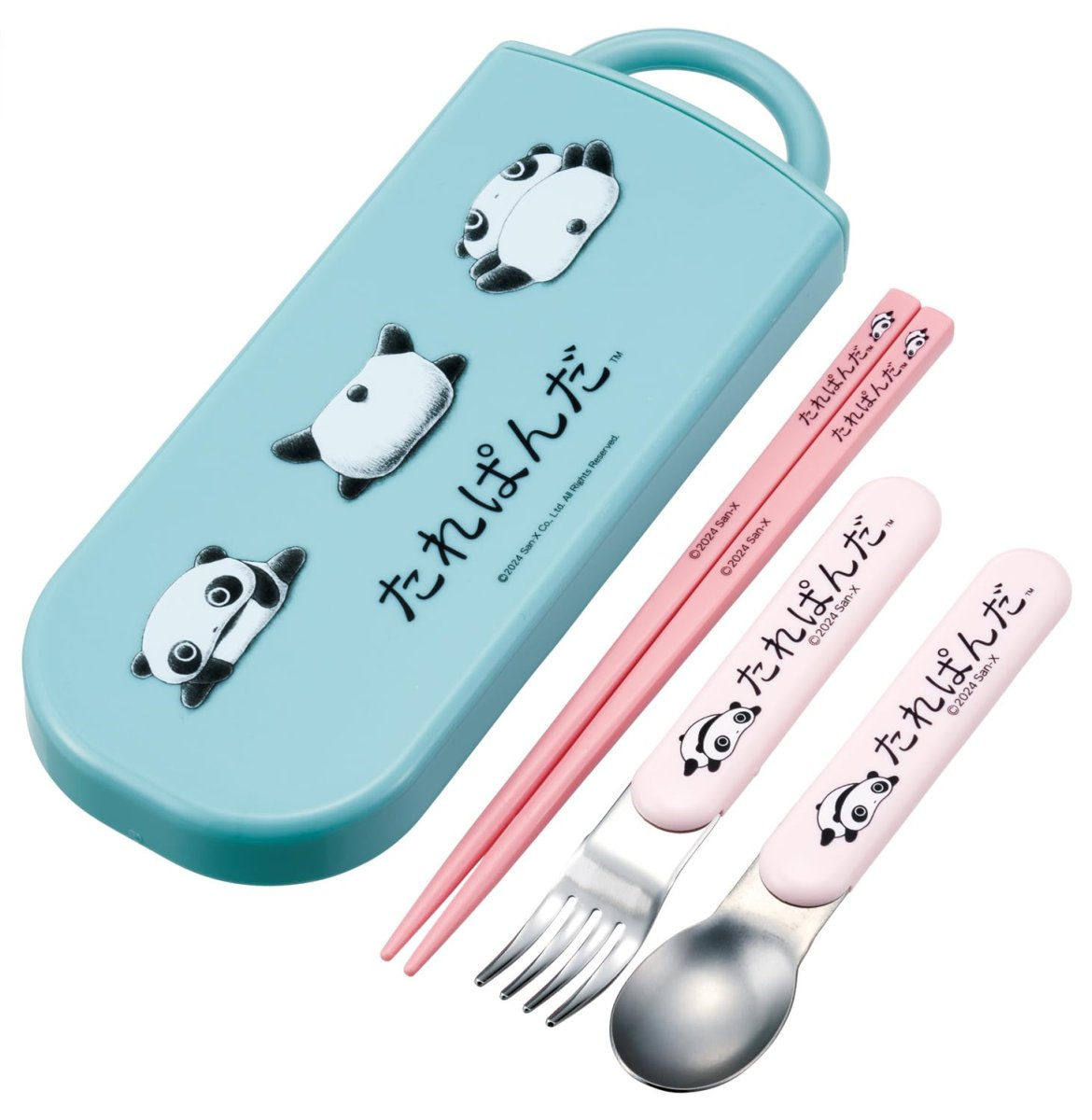 画像1: スケーター（Ｓｋａｔｅｒ） カトラリーセット 子供用 お弁当 箸 スプーン フォーク 日本製 スライド式 名前シール付 抗菌 トリオセット たれぱんだ 女の子 ＴＡＣＣ２ＡＧ?Ａ (1)