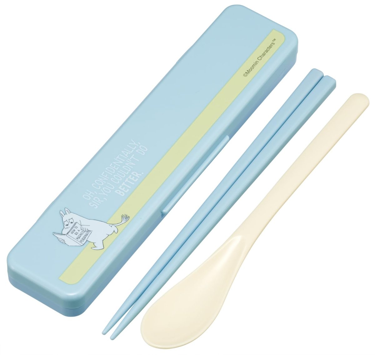 画像1: スケーター（Ｓｋａｔｅｒ） 箸 スプーンセット 弁当 大人用 抗菌 コンビセット １８ｃｍ カチャカチャ鳴らない 日本製 ムーミン ライトカラー ＣＣＳ３ＳＡＡＧ?Ａ (1)