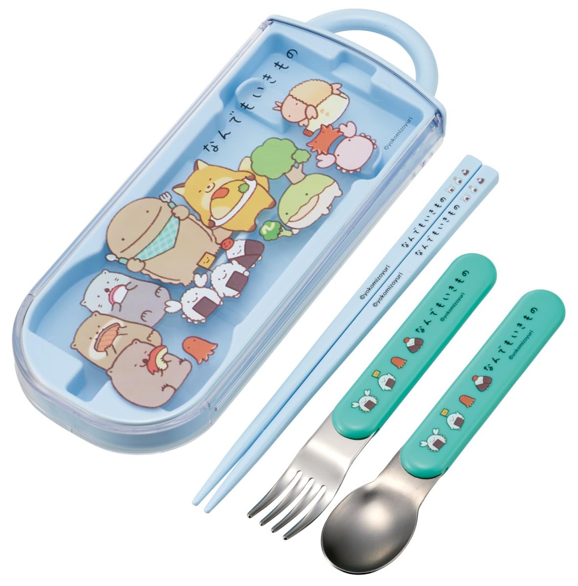 画像1: スケーター（Ｓｋａｔｅｒ） カトラリーセット 子供用 お弁当 箸 スプーン フォーク 日本製 スライド式 名前シール付 抗菌 トリオセット なんでもいきもの 女の子 ＴＡＣＣ２ＡＧ?Ａ (1)
