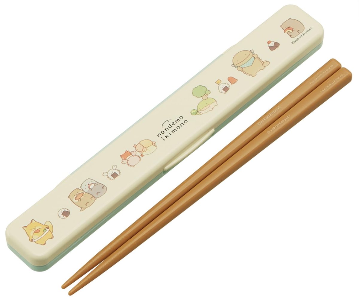 画像1: スケーター（Ｓｋａｔｅｒ） 箸 箸箱セット 大人用 抗菌 １８ｃｍ カチャカチャ鳴らない 日本製 なんでもいきもの ＡＢＣ３ＡＧ?Ａ (1)