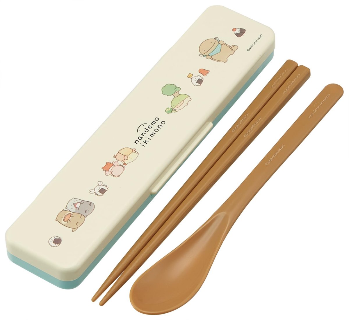 画像1: スケーター（Ｓｋａｔｅｒ） 箸 スプーンセット 弁当 大人用 抗菌 コンビセット １８ｃｍ カチャカチャ鳴らない 日本製 なんでもいきもの 女の子 ＣＣＳ３ＳＡＡＧ?Ａ (1)