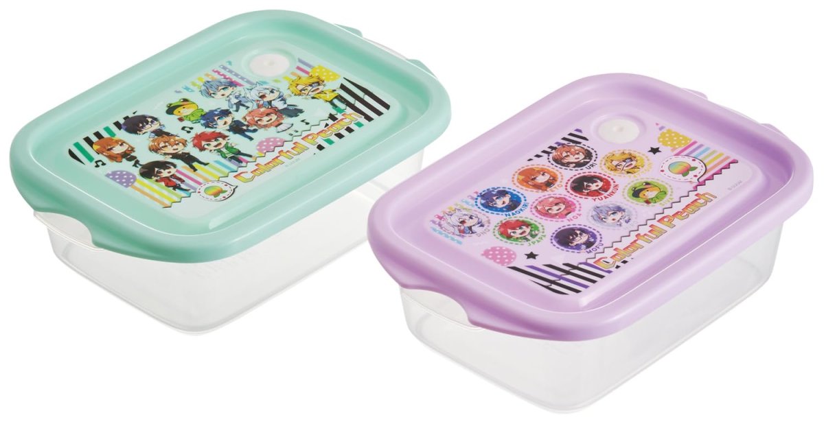 画像1: スケーター（Ｓｋａｔｅｒ） シール容器 保存容器 おかず容器 ５００ｍｌ 抗菌 日本製 ２Ｐ カラフルピーチ ２５ ＦＣＮ２ＷＡＧ (1)