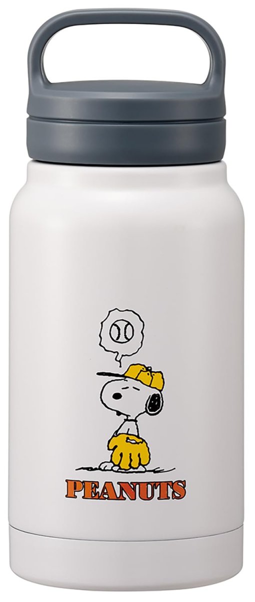 画像1: スケーター（Ｓｋａｔｅｒ） 保温 保冷 ステンレス マグボトル ３５０ｍｌ スクリューハンドル付 スヌーピー ベースボール ＳＴＳＣ４?Ａ (1)