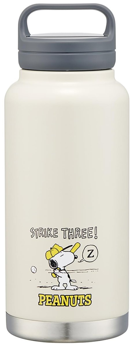 画像1: スケーター（Ｓｋａｔｅｒ） 保温 保冷 ステンレス マグボトル １０００ｍｌ スクリューハンドル付 スヌーピー ベースボール ＳＴＳＣ１０?Ａ (1)