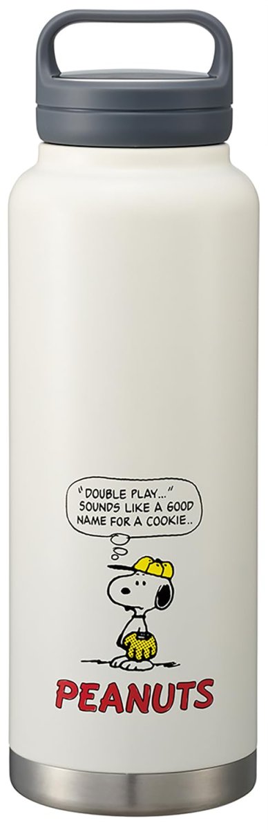 画像1: スケーター（Ｓｋａｔｅｒ） 水筒 １２００ｍｌ １．２リットル ハンドル付き 大容量 保温保冷 ステンレス マグボトル スポーツボトル 洗いやすい 広口 スヌーピー ベースボール ＳＴＳＣ１２?Ａ (1)