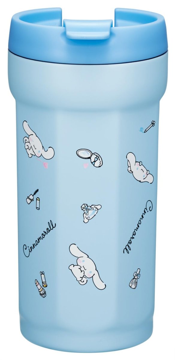 画像1: スケーター（Ｓｋａｔｅｒ） 八角形 蓋付き ステンレス タンブラー ３５０ｍｌ 保温 保冷 真空断熱 フラップロック サンリオ シナモロール 水彩コスメ ＳＭＶＯ４?Ａ (1)