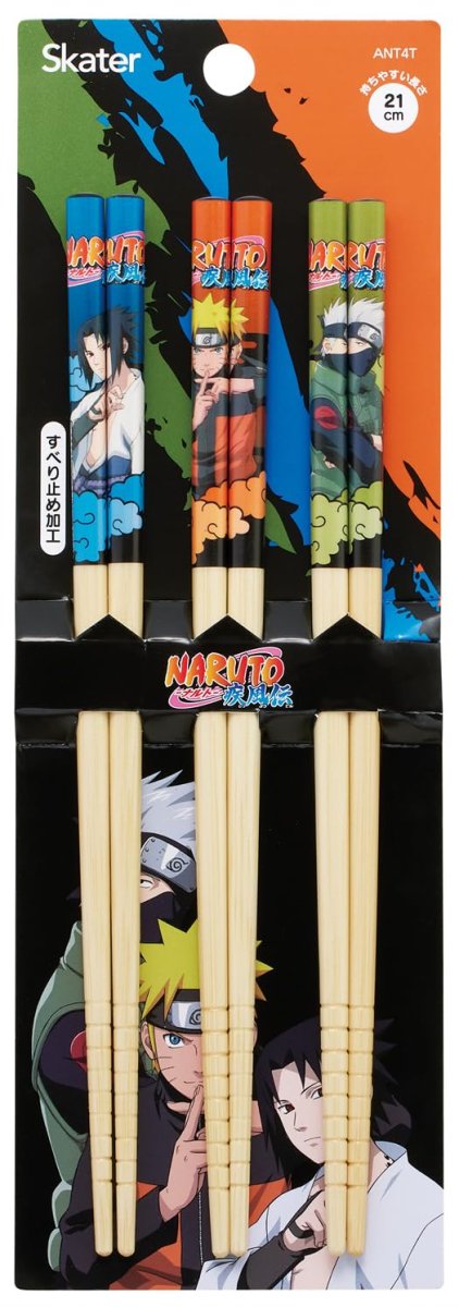 画像1: スケーター（Ｓｋａｔｅｒ） 子供用 竹箸 箸 ２１ｃｍ ３膳セット ＮＡＲＵＴＯ 男の子 ＡＮＴ４Ｔ?Ａ (1)