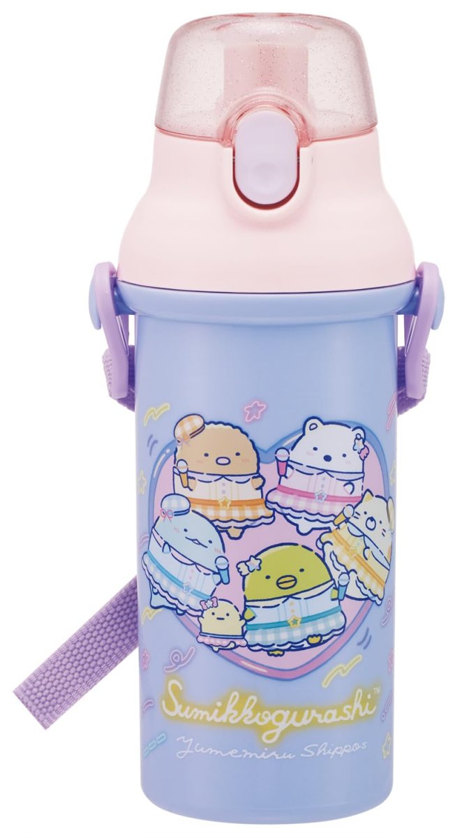 画像1: スケーター（ｓｋａｔｅｒ） 子供用 直飲み 水筒 プラスチック ４８０ｍｌ ワンプッシュ開閉 食洗機対応 日本製 すみっコぐらし 夢みるしっぽず 女の子 ＰＳＢ５ＳＡＮ?Ａ (1)