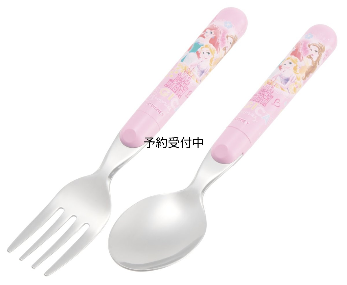 画像1: スケーター（Ｓｋａｔｅｒ） スプーン フォーク セット カトラリー 食洗機対応 日本製 ディズニー プリンセス 女の子 ＳＦＲ１?Ａ (1)