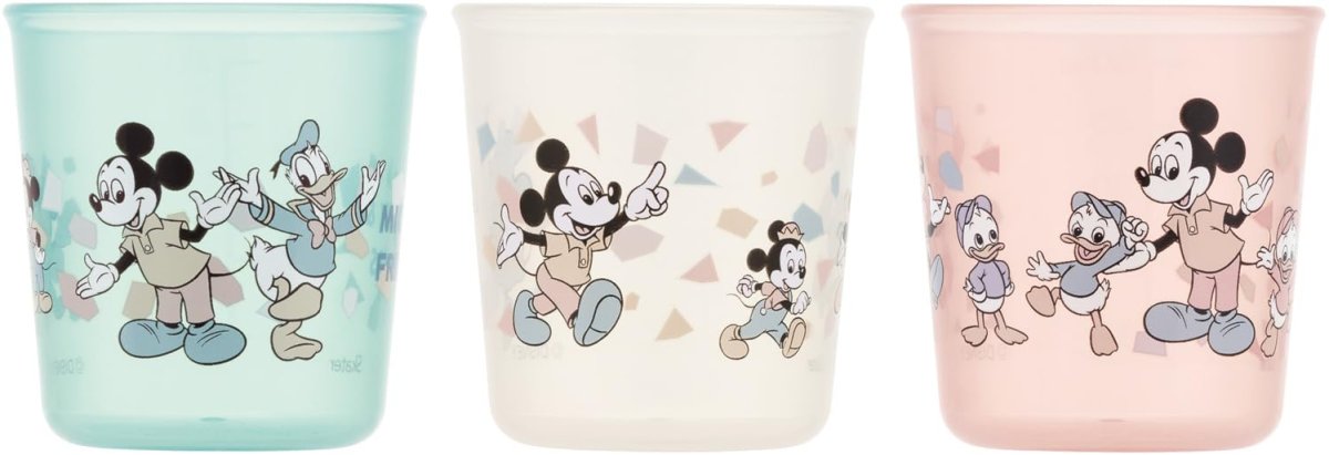 画像1: スケーター（Ｓｋａｔｅｒ） 子供用 ベビーコップ 練習用コップ 小さい ６０ｍｌ ４ヵ月から 抗菌 ３個セット ディズニー ミッキー＆フレンズ レトロ ＢＣＵＰ１ＡＧ?Ａ (1)
