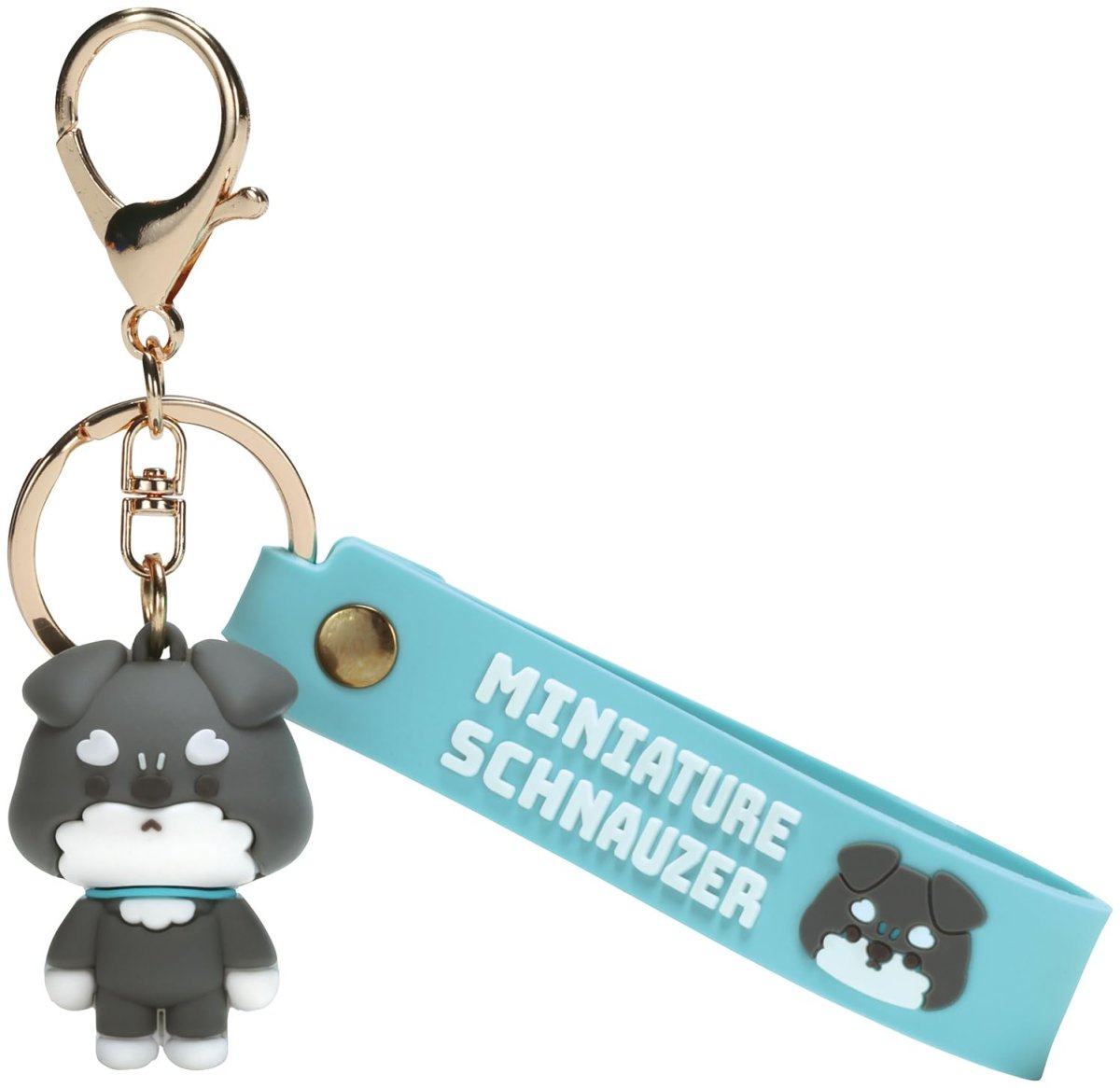 画像1: スケーター（Ｓｋａｔｅｒ） ラバー マスコット付 キーホルダー ぱぷぱぷぱぴー ミニチュアシュナウザー 犬 ＺＲＭＫＨ１?Ａ (1)