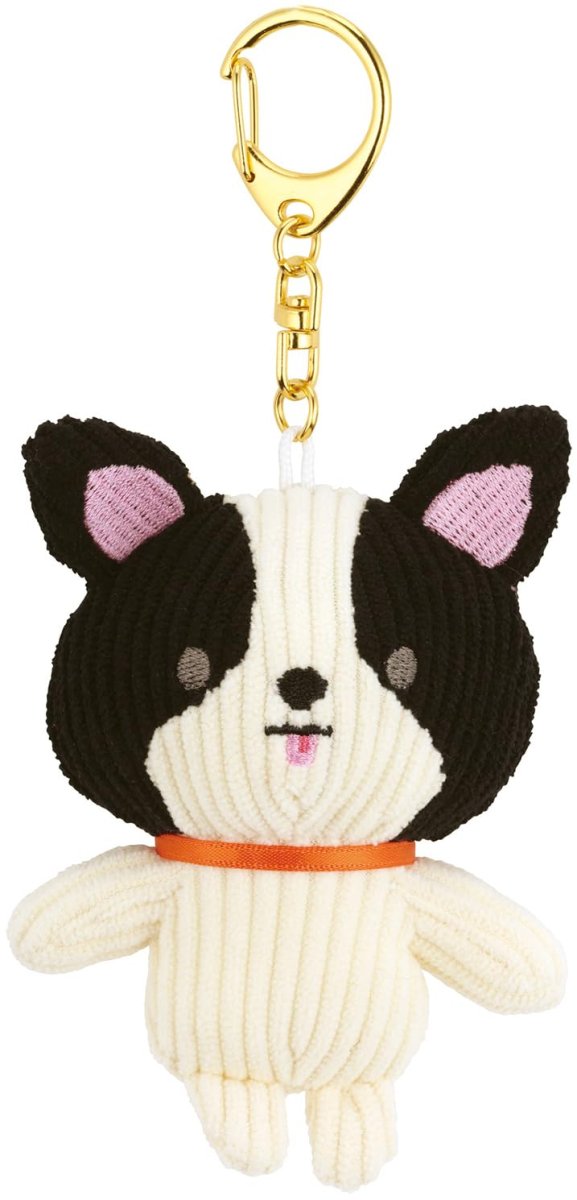 画像1: スケーター（Ｓｋａｔｅｒ） ぬいぐるみ マスコット キーホルダー コーデュロイ生地 回転カン ぱぷぱぷぱぴー フレンチブルドッグ 犬 ＺＮＫＨ２?Ａ (1)